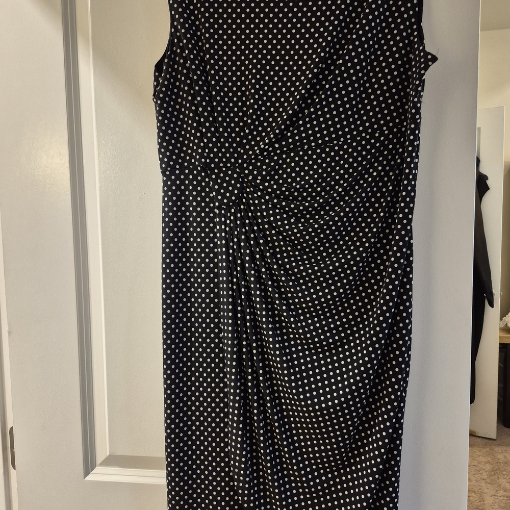 Elegant Black and White Polka Dot Dress